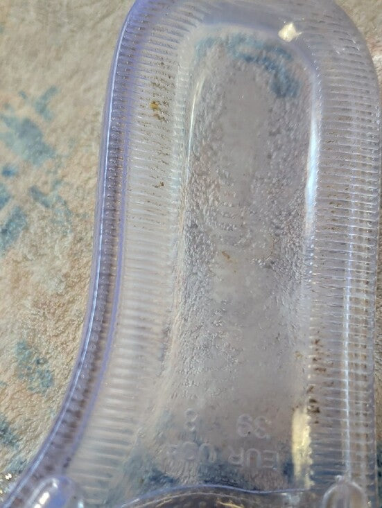 Juicy Couture Crystal Embellished Clear Slide Sandals Women's 8 US McBling Y2K
