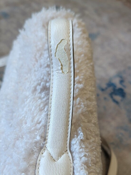 A New Day White Faux Shearling Crossbody Shoulder Bag