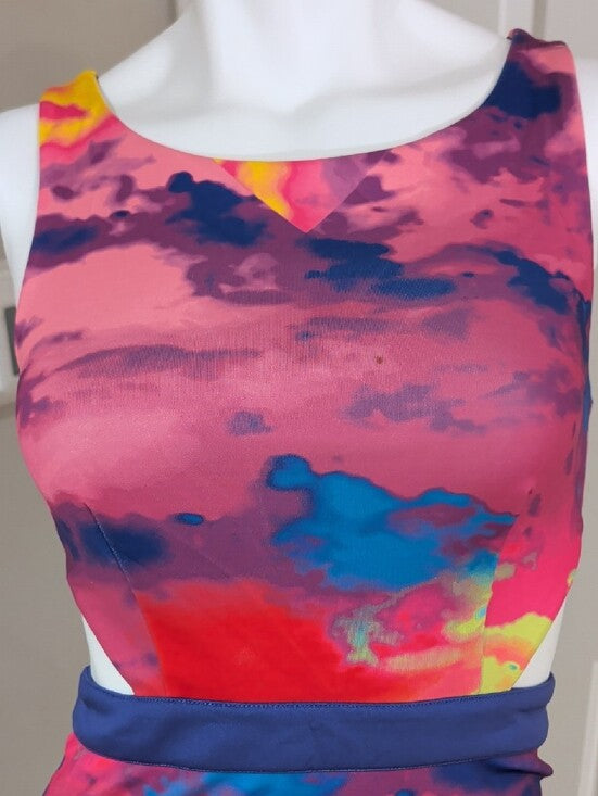 bebe Pink Multicolor Abstract Sheath Dress Women's XS New