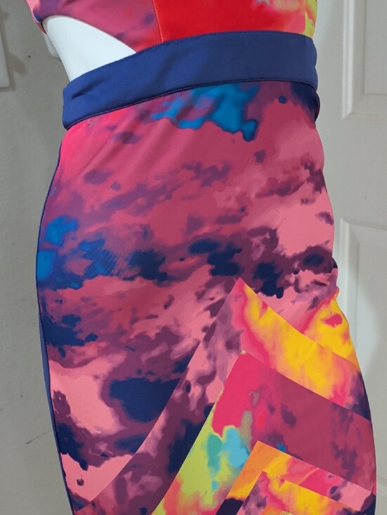 bebe Pink Multicolor Abstract Sheath Dress Women's XS New