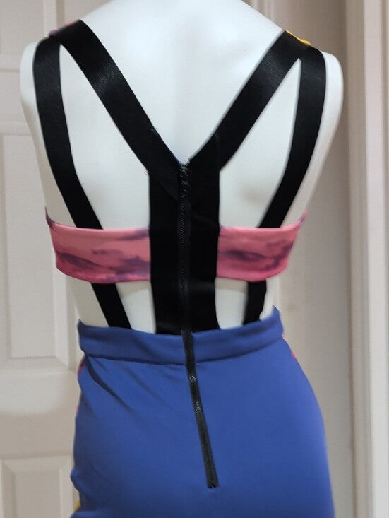 bebe Pink Multicolor Abstract Sheath Dress Women's XS New