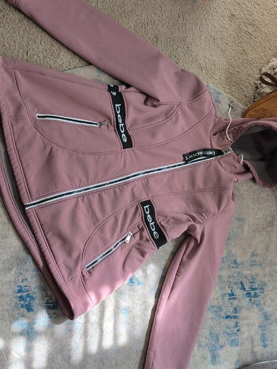 bebe Sport Mauve Hooded Jacket Women's XL
