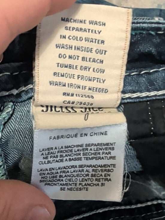 Miss Me Women’s Dark Indigo Skinny Jeans with Contrast Stitching Sz 26