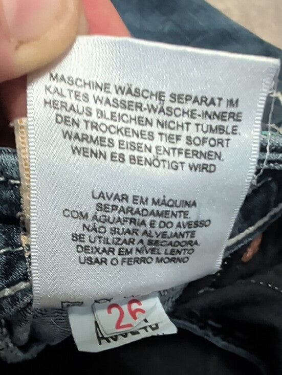 Miss Me Women’s Dark Indigo Skinny Jeans with Contrast Stitching Sz 26