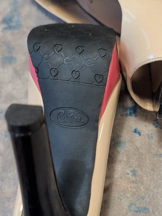 Retro Candies Colorblock Patent Platform Peep-Toe Heels 2012 Release 7.5 US Y2K