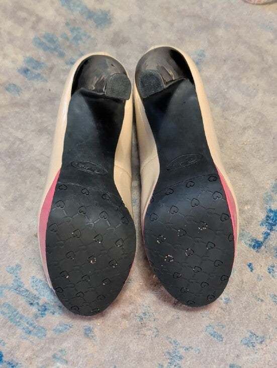 Retro Candies Colorblock Patent Platform Peep-Toe Heels 2012 Release 7.5 US Y2K