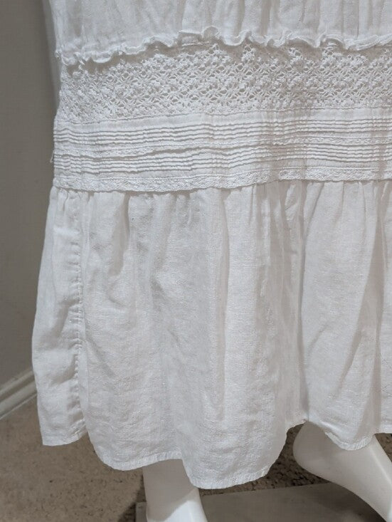 Old Navy White Linen/Cotton Halter Maxi Dress Spring 2010 Release XS