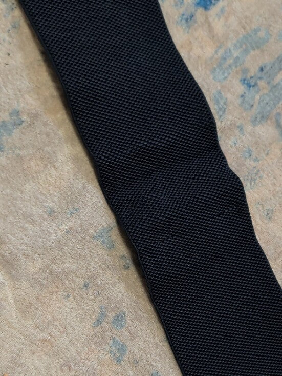 Navy Blue Elastic Braided Leather Wide Cinch Belt W/ Gold Accents 28" Unisex