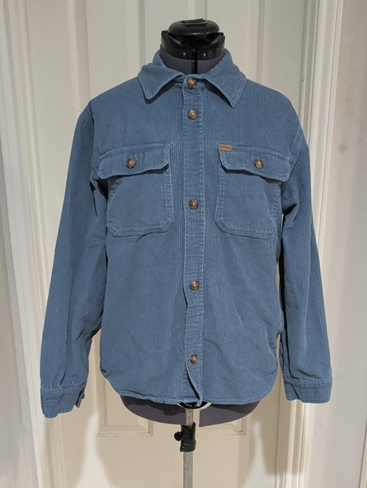Buffalo David Bitton Light Blue Corduroy Shirt Jacket Men's Medium