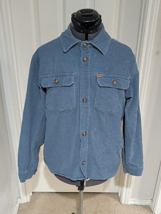 Buffalo David Bitton Light Blue Corduroy Shirt Jacket Men's Medium