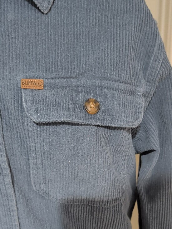 Buffalo David Bitton Light Blue Corduroy Shirt Jacket Men's Medium