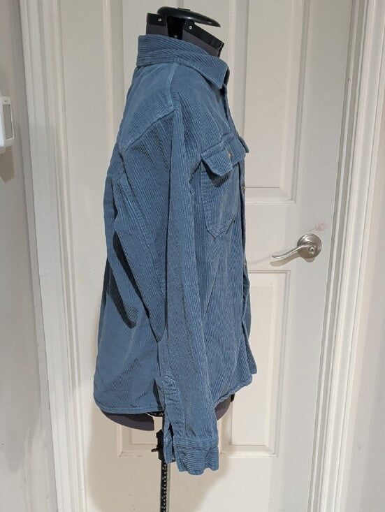 Buffalo David Bitton Light Blue Corduroy Shirt Jacket Men's Medium