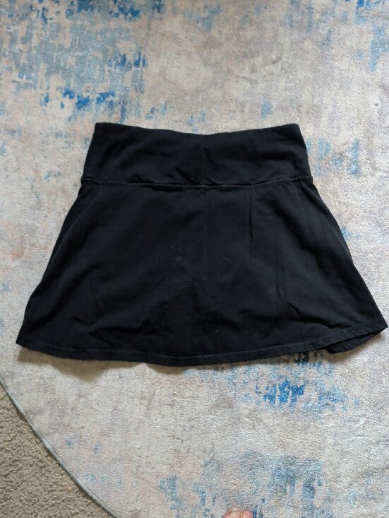 bebe Black Skater Skirt Skort with Pink Rhinestone Logo Women's Medium
