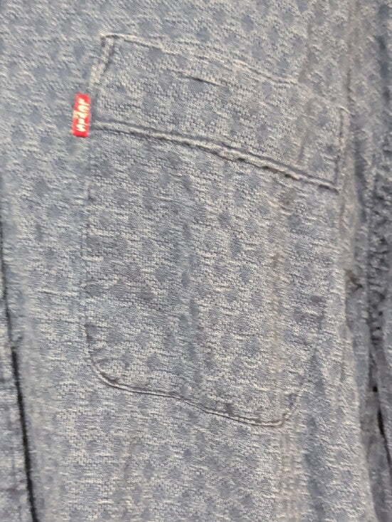 Levi's Cotton Textured Indigo Blue Button-Down Shirt Men's XXL