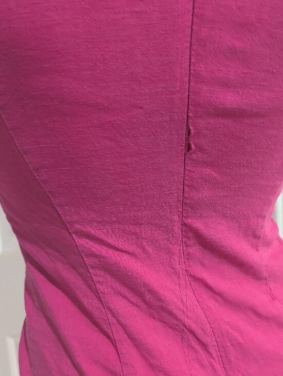 Amy Matto Hot Pink Sleeveless Linen Mini Dress Women's 4 US