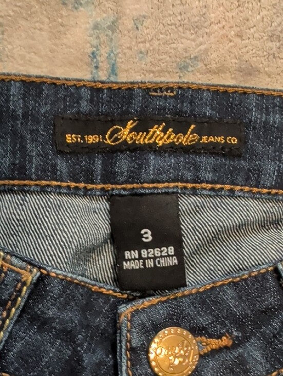 South Pole Dark Blue Ultra Low-Rise Straight Leg Jeans Women's 3