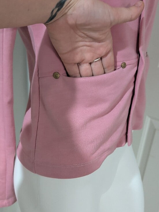 Retro 2012 Diesel Pink Snap-Front Lightweight Blazer Jacket Women's Medium Y2K