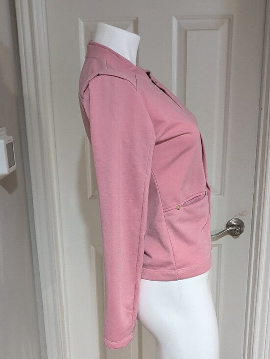 Retro 2012 Diesel Pink Snap-Front Lightweight Blazer Jacket Women's Medium Y2K