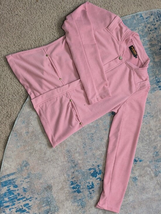 Retro 2012 Diesel Pink Snap-Front Lightweight Blazer Jacket Women's Medium Y2K
