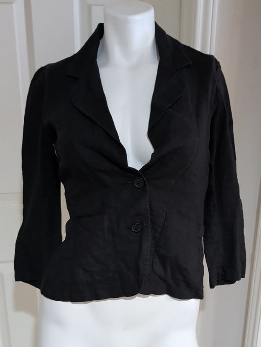 Authentic VTG Juicy Couture Black Two-Button Tailored Blazer Women's S Y2K 90s