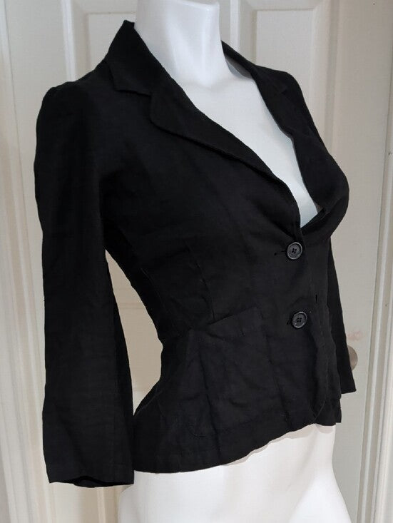 Authentic VTG Juicy Couture Black Two-Button Tailored Blazer Women's S Y2K 90s