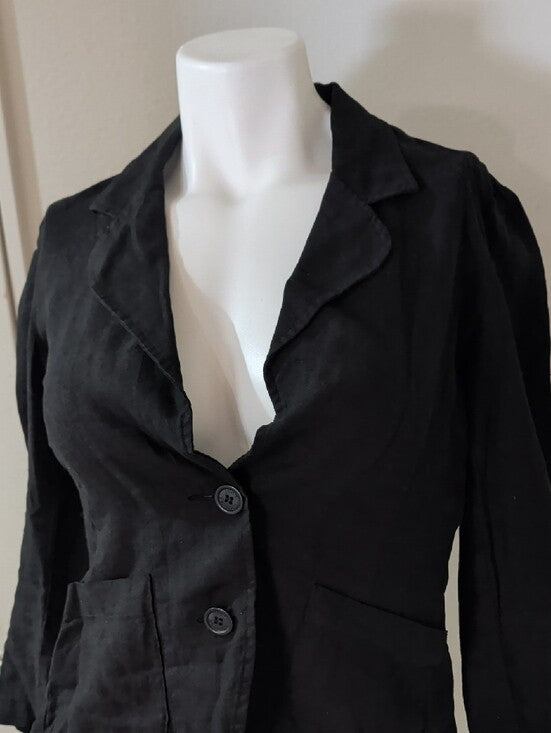 Authentic VTG Juicy Couture Black Two-Button Tailored Blazer Women's S Y2K 90s