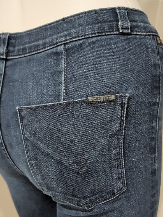 VTG 2000 Hudson Jeans Dark Blue Skinny Low-Rise Jeans w/ Front Ring Accent Zippers Sz 27