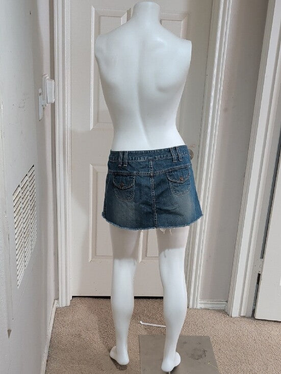 London Jean Y2K Dark Wash Denim Pleated Mini Skirt Women's 6 2007 Release