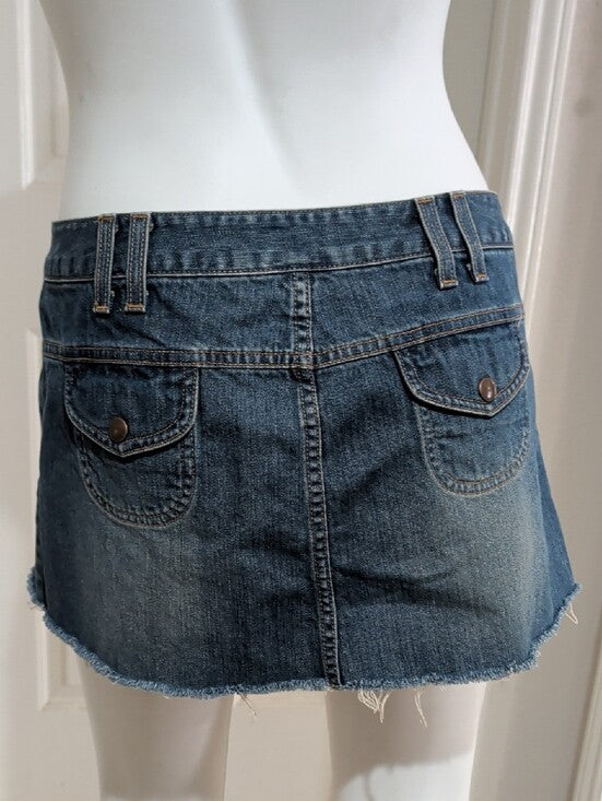London Jean Y2K Dark Wash Denim Pleated Mini Skirt Women's 6 2007 Release