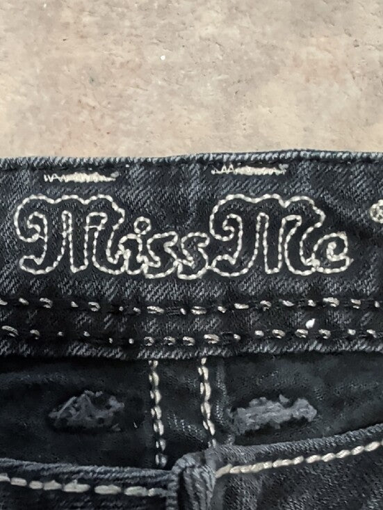 Miss Me Dark Indigo Skinny Jeans with White Stitching Women's 32