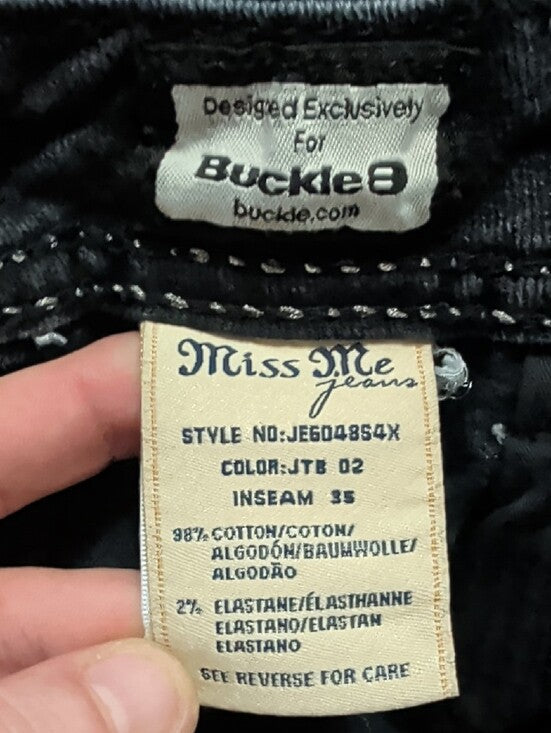 Miss Me Dark Indigo Skinny Jeans with White Stitching Women's 32