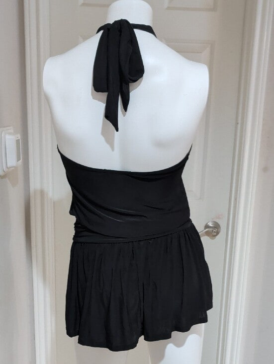 21 Saints Black Halter Mini Dress Y2K Style 2000s 90s Women's Small