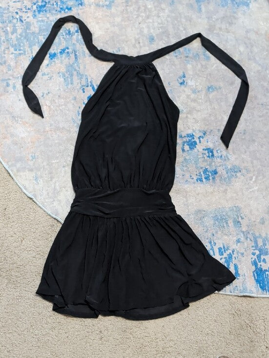 21 Saints Black Halter Mini Dress Y2K Style 2000s 90s Women's Small