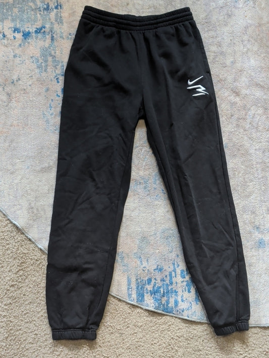 Kids 3 Brand Black Jogger Sweatpants with White Logo Boys Large (12-13 Yrs)