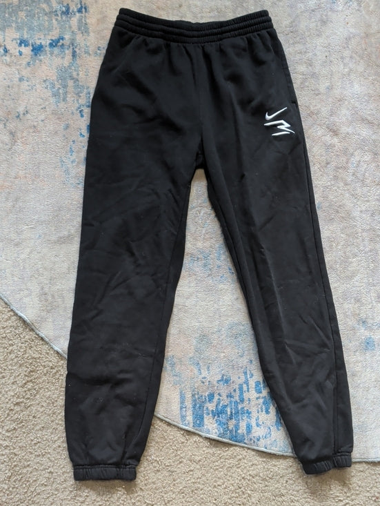 Kids 3 Brand Black Jogger Sweatpants with White Logo Boys Large (12-13 Yrs)