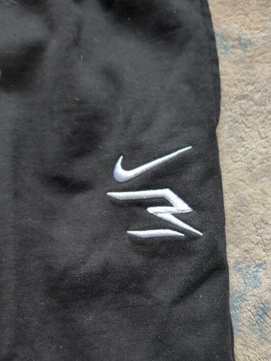 Kids 3 Brand Black Jogger Sweatpants with White Logo Boys Large (12-13 Yrs)