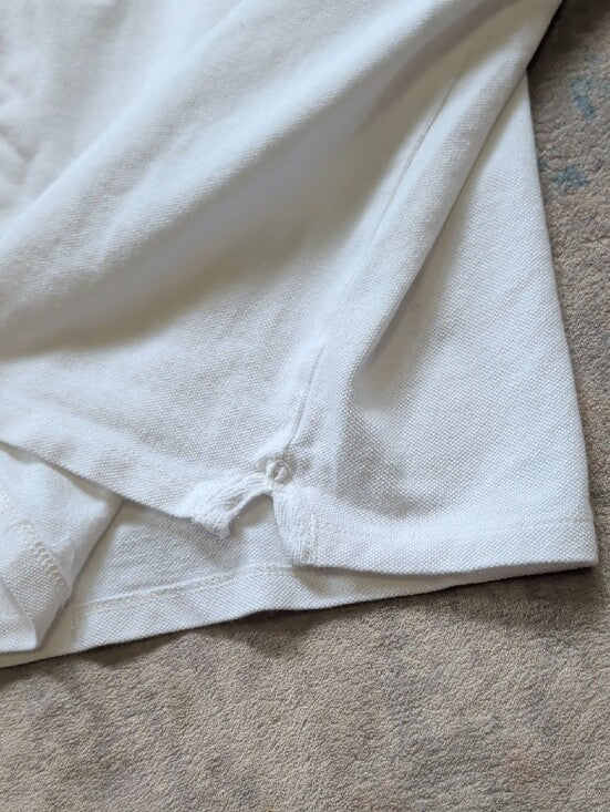 Zara Kids White Long-Sleeve Polo Top Boys 7 100% Cotton