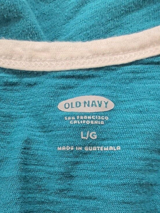 Spring 2015 Old Navy Santa Cruz Skateboards Teal Tank W White Logo Trim Men's L