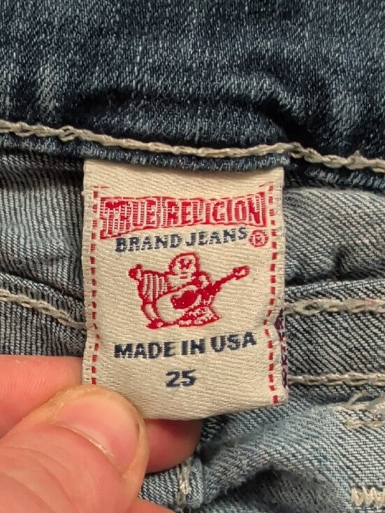 VTG True Religion Women's Blue Ultra Low-Rise Bootcut Jeans Retro Y2K Women's 25