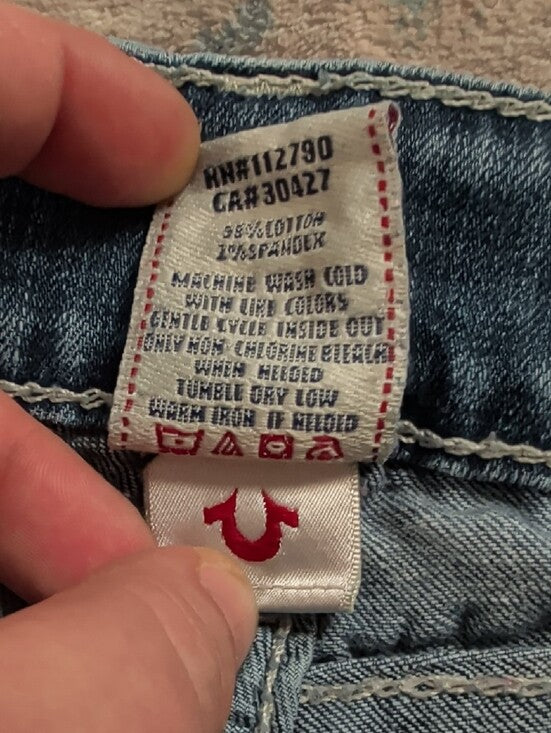 VTG True Religion Women's Blue Ultra Low-Rise Bootcut Jeans Retro Y2K Women's 25