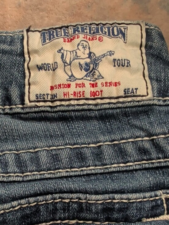 VTG True Religion Women's Blue Ultra Low-Rise Bootcut Jeans Retro Y2K Women's 25