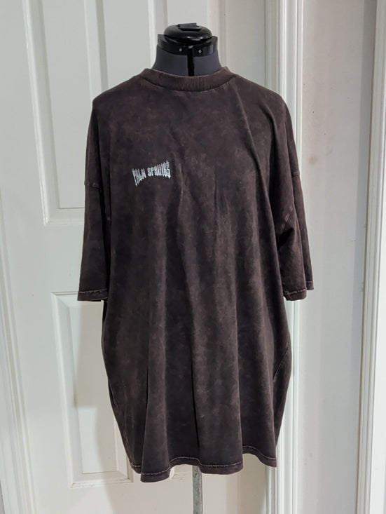 BoohooMAN Vintage Wash Brown Short-Sleeve Men's Tee Large