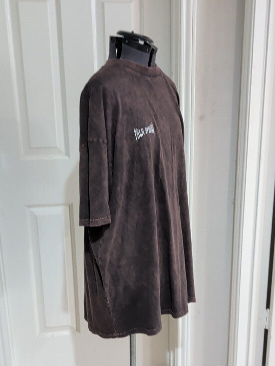 BoohooMAN Vintage Wash Brown Short-Sleeve Men's Tee Large