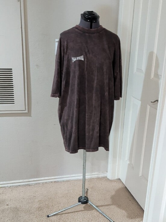 BoohooMAN Vintage Wash Brown Short-Sleeve Men's Tee Large