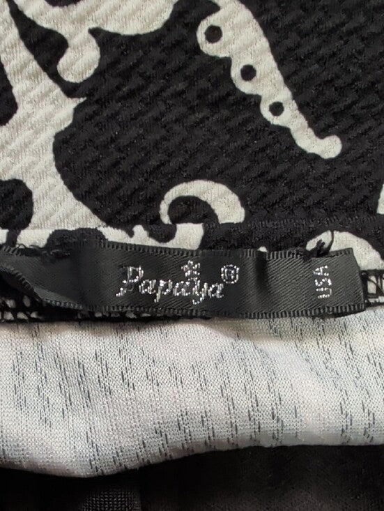 Papaya Strapless Black & White Retro Peplum Top Women's Small