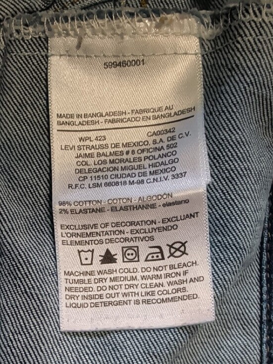 Levi's Denizen Blue Sleeveless Denim Vest Women's Medium With Pockets