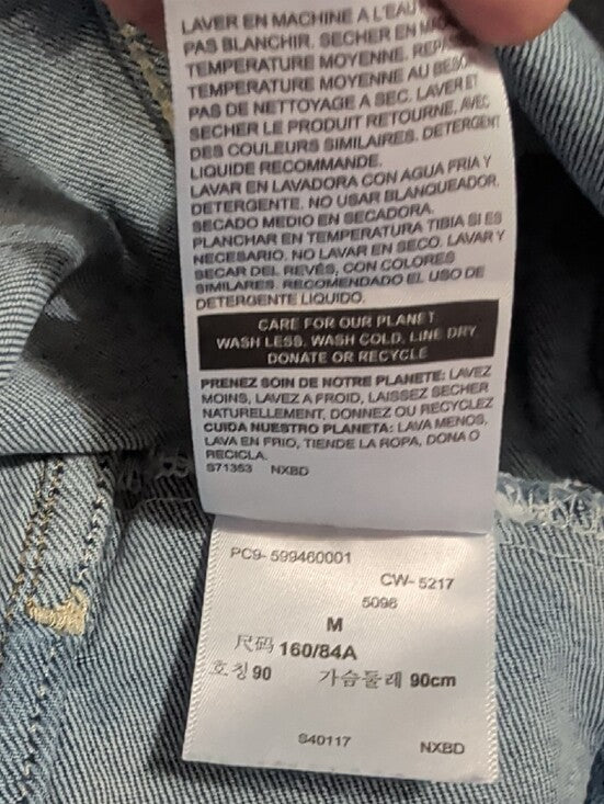 Levi's Denizen Blue Sleeveless Denim Vest Women's Medium With Pockets