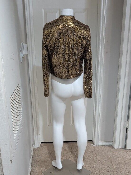 NWT Kancy Kole Gold Sequin Open-Front Women's Bolero Jacket Women's Small