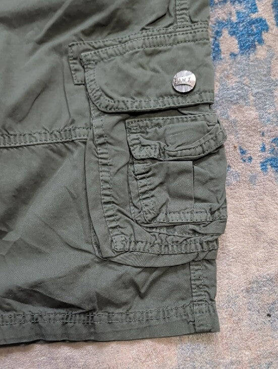 NWT Raw X Jeans Kids Olive Cargo Shorts with Utility Belt Boys 16 New
