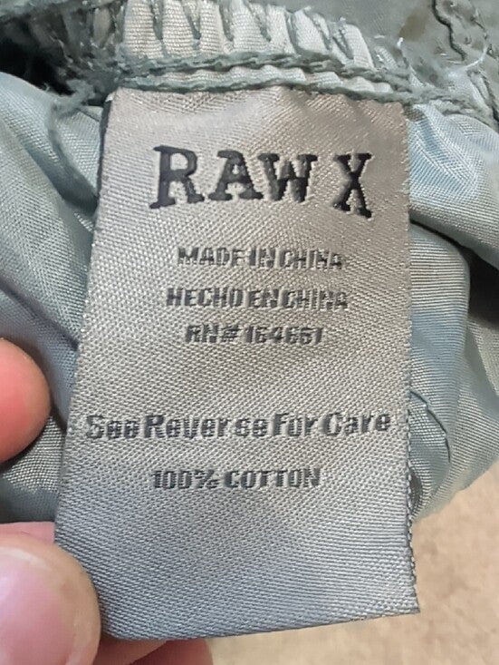 NWT Raw X Jeans Kids Olive Cargo Shorts with Utility Belt Boys 16 New